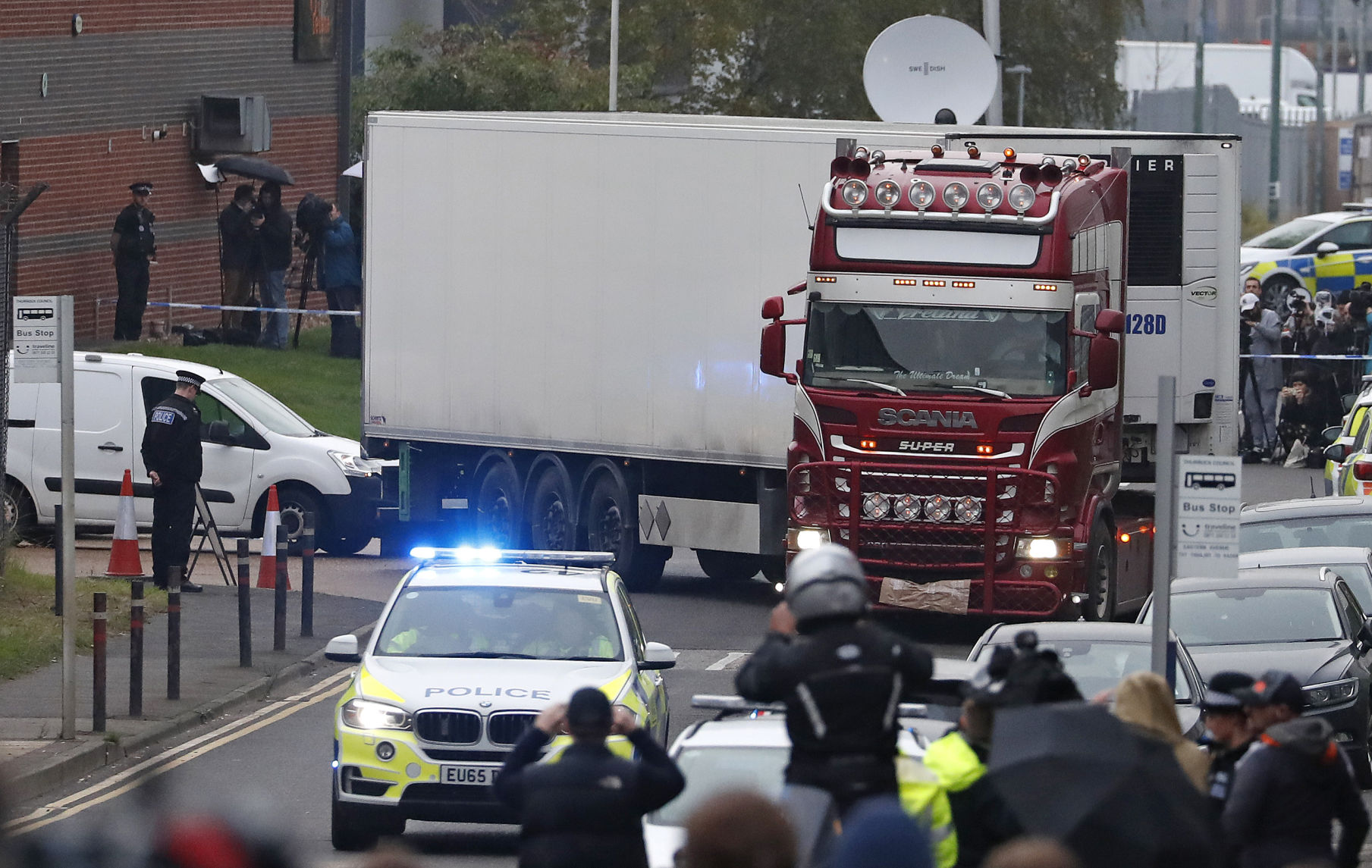 APTOPIX Britain Truck Bodies Found